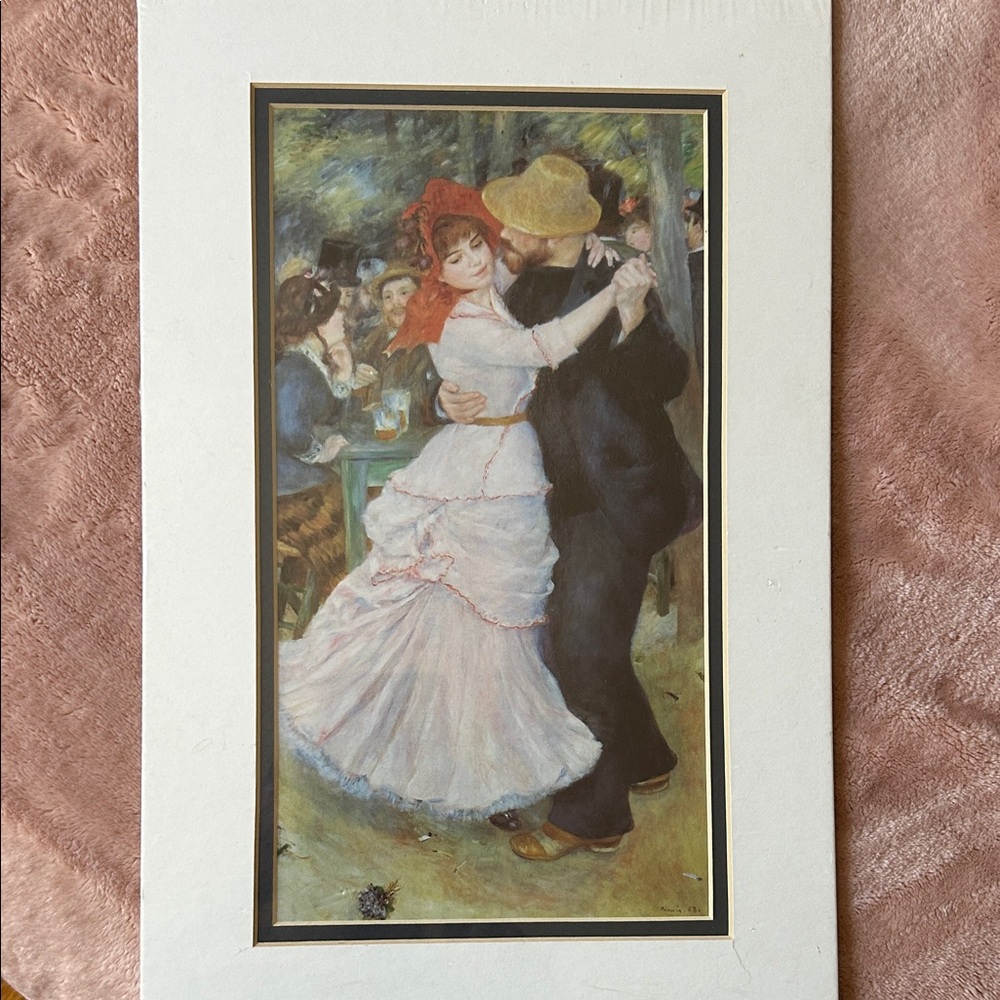 Romantic Dance at Bougival , 1883 Wall Art Print in White and Red